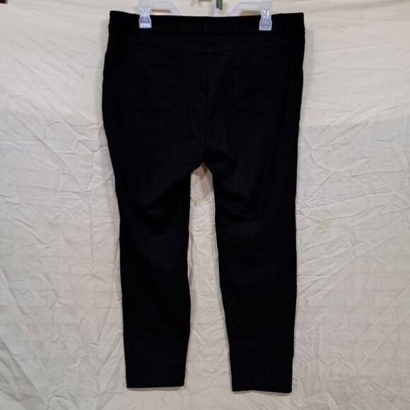 SOHO Apparel Ltd Women 14 Stretch Straight Leg Black Zip Pants 2 Rear Pockets - Picture 14 of 14